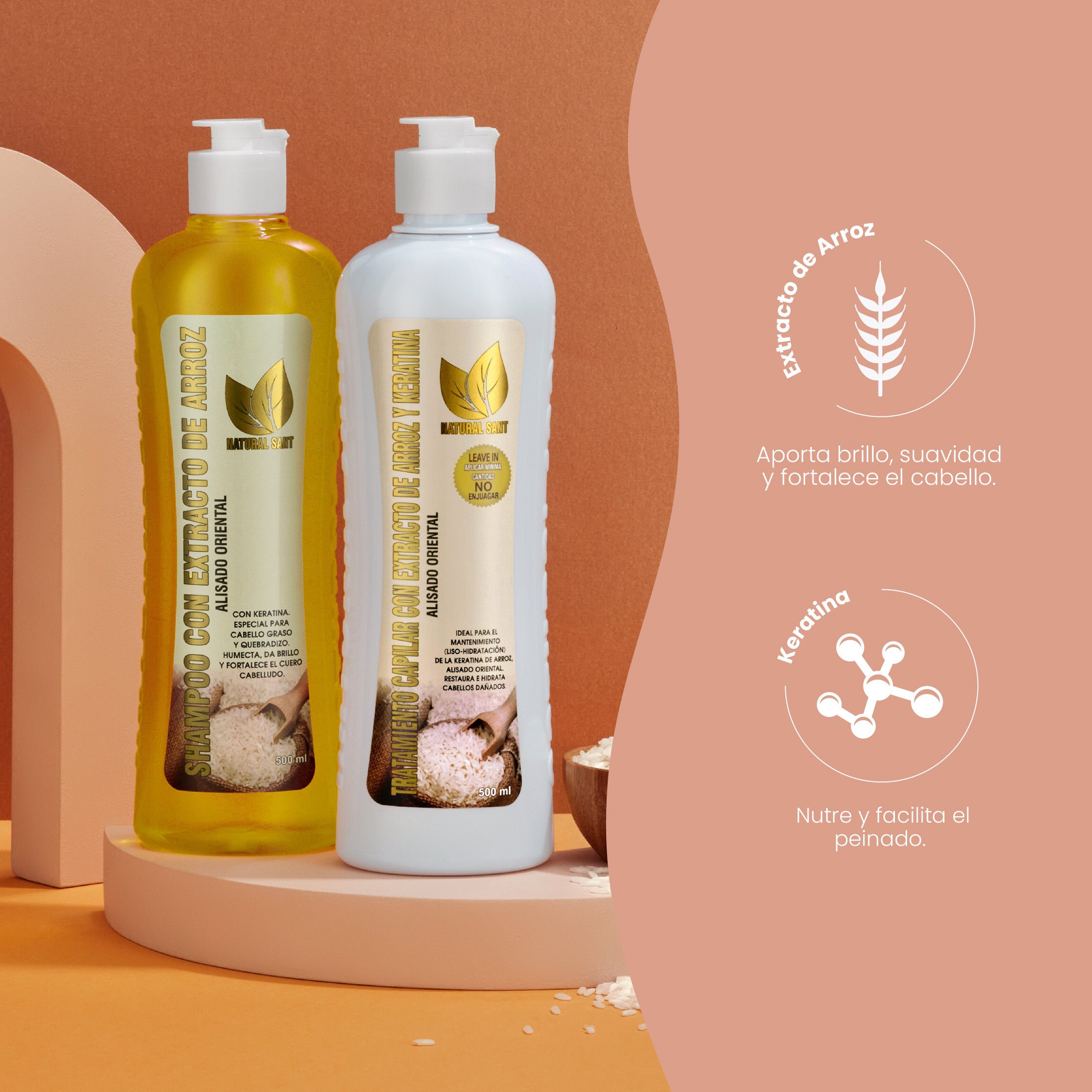 Set capilar Arroz Cabello graso – Natural Sant cosméticos