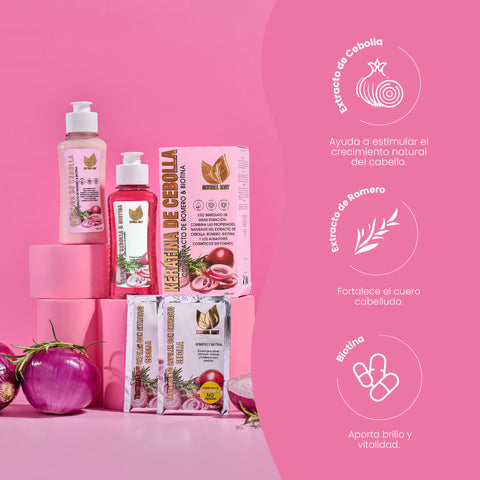 Duo Caja Keratina de Cebolla, Romero y Biotina – Natural Sant
