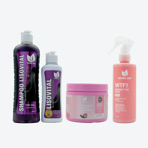 Combo Cabello Liso y Sano: Lisovital + Mascarilla Hidratante + Spray Antifrizz