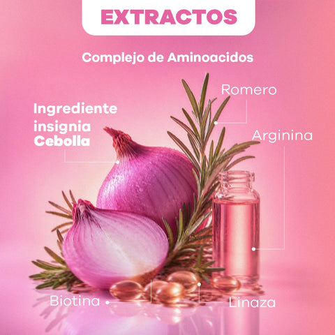 Combo Cuidado Capilar Completo: Cebolla, Romero y Biotina + Mascarilla Hidratante + Spray Antifrizz