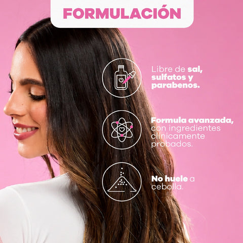 Combo Cuidado Capilar Completo: Cebolla, Romero y Biotina + Mascarilla Hidratante + Spray Antifrizz