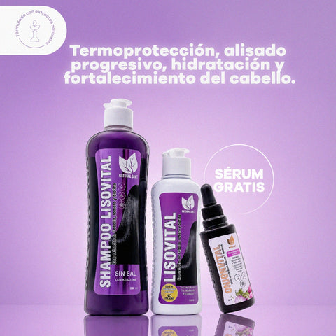 Set Lisovital Shampoo + Tratamiento + Serum Onionvital GRATIS | Control Frizz y Cabello Suave