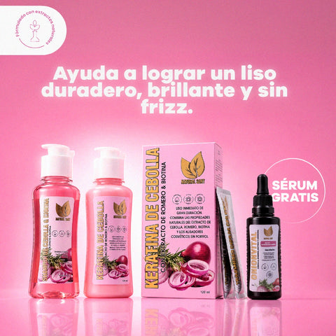 Duo Keratina de Cebolla, Romero y Biotina + Onionvital GRATIS | Alisado en Casa sin Formol