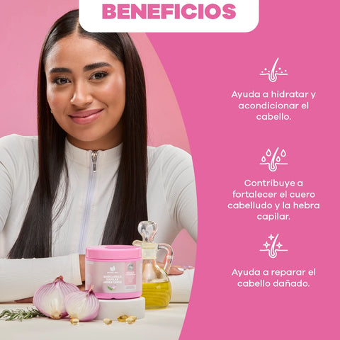 Mascarilla Hidratante + Spray Antifrizz Termoprotector + Onionvital GRATIS