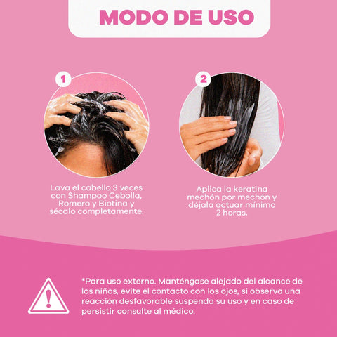 Duo Keratina de Cebolla, Romero y Biotina + Onionvital GRATIS | Alisado en Casa sin Formol