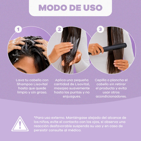 Set Lisovital Shampoo + Tratamiento + Serum Onionvital GRATIS | Control Frizz y Cabello Suave