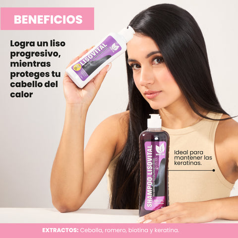 Set Liso Perfecto: Set Lisovital +  Keratina de Cebolla, Romero y Biotina