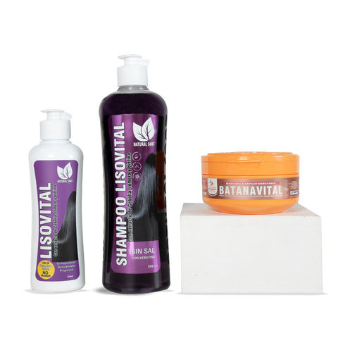 Set LisoVital: Shampoo Y tratamiento + BATANAVITAL mascarilla capilar hidratante