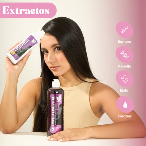 Set LisoVital: Shampoo Y tratamiento + BATANAVITAL mascarilla capilar hidratante