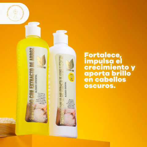 Set capilar Arroz - Cabello graso