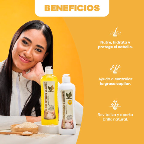 Shampoo con Extracto de Arroz, alisado Oriental x 500ml