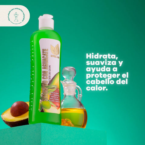 Shampoo Con Aguacate y Aceite De Oliva x 500 ml