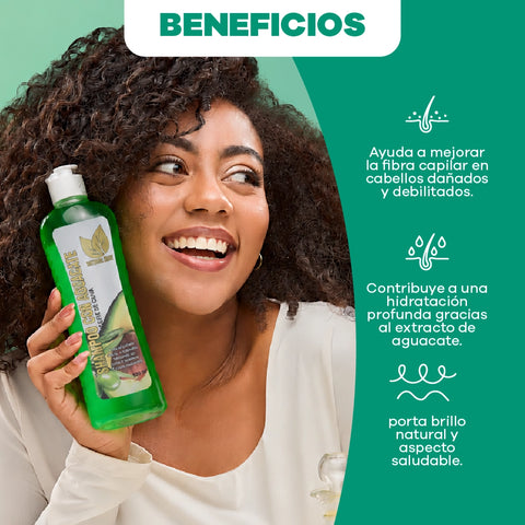 Shampoo Con Aguacate y Aceite De Oliva x 500 ml