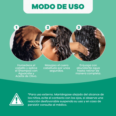 Shampoo Con Aguacate y Aceite De Oliva x 500 ml