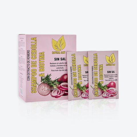 Caja Shampoo de Cebolla, Romero y Biotina x 30 sobres