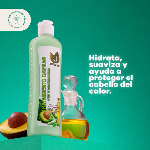 Tratamiento Rinse Capilar, Aceite Aguacate y Biotina x 500ml