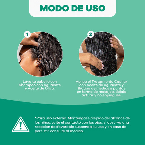 Tratamiento Rinse Capilar, Aceite Aguacate y Biotina x 500ml