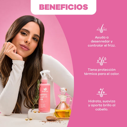 Where's The Frizz - Spray Termoprotector, Desenredante y Antifrizz con Extractos Naturales