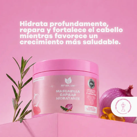 Mascarilla Capilar Hidratante para Cabello Seco, Dañado y con Frizz