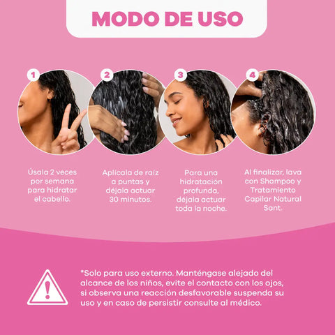 Mascarilla Capilar Hidratante para Cabello Seco, Dañado y con Frizz