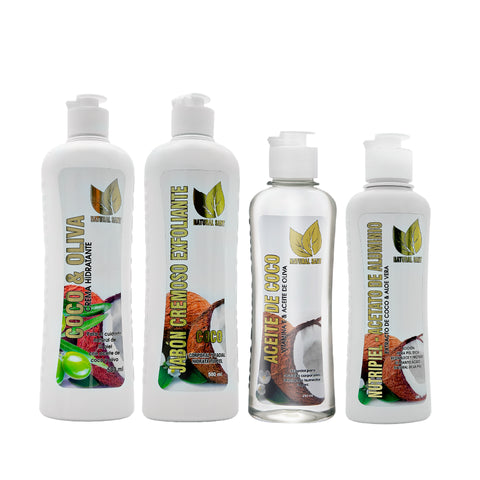 Combo Facial Coco Nutrición | Jabón + Aceite + Agua + Nutripiel