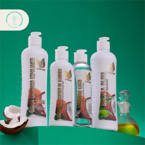 Combo Facial Coco Nutrición | Jabón + Aceite + Agua + Nutripiel