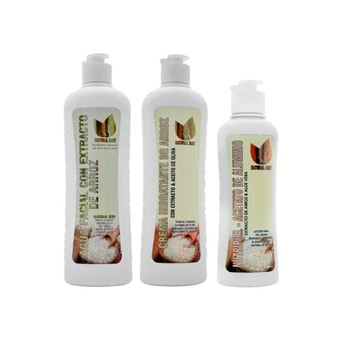 Combo Facial Arroz Control Brillo | Agua Facial + Crema + Nutripiel